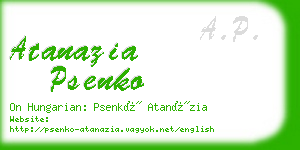 atanazia psenko business card